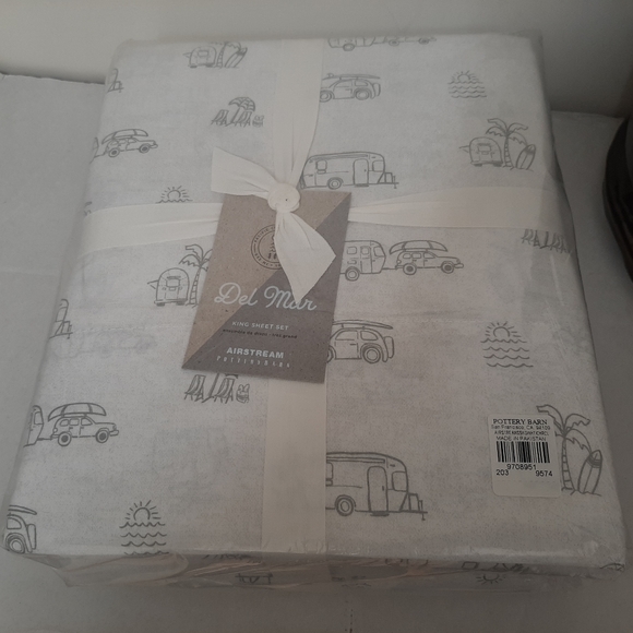 ****Pottery Barn DelMar Airstream KING Cotton NEW sheet set